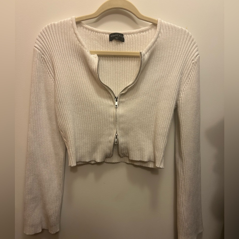 White Fox Boutique Double Zipper Sweater